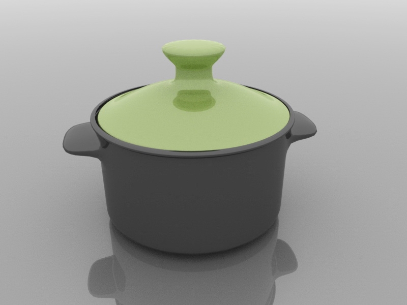 Cast Iron Casserole Pan 3d model download — 3D model download
