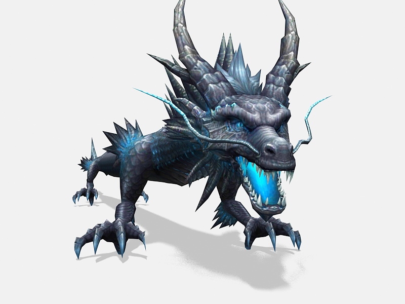 Blue Chinese Dragon 3d model download — 3D model download