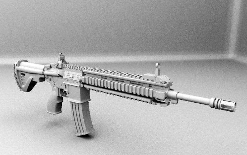 Heckler & Koch HK416 Assault Rifle 3d model download — 3D model download