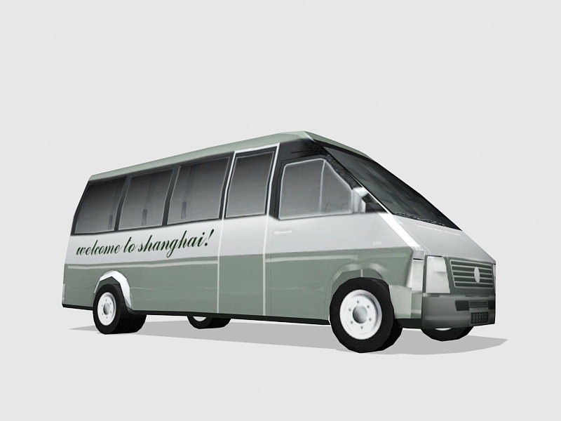 Green Minibus Low Poly 3d model download — 3D model download