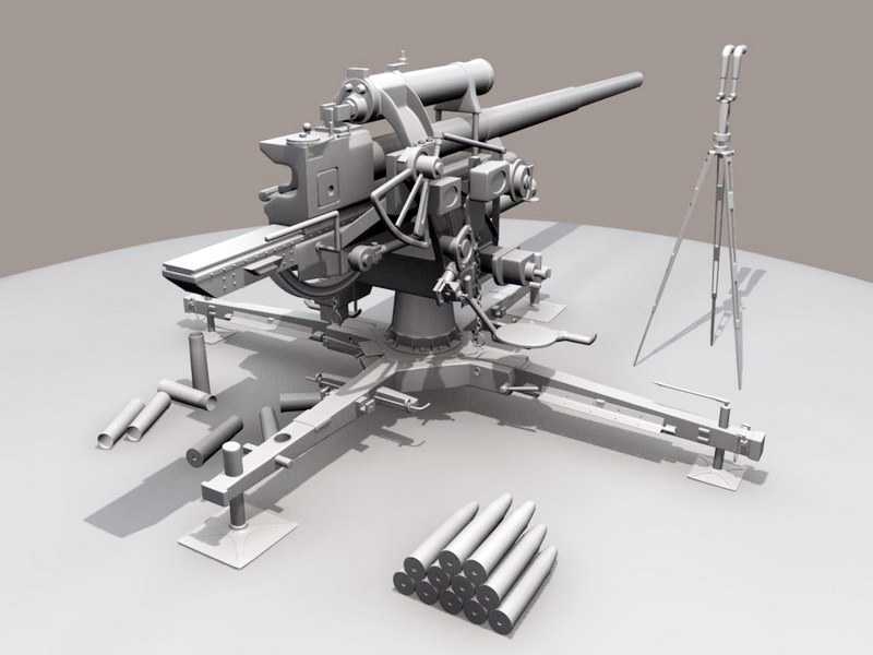 German 88Mm Artillery 3d model download — 3D model download