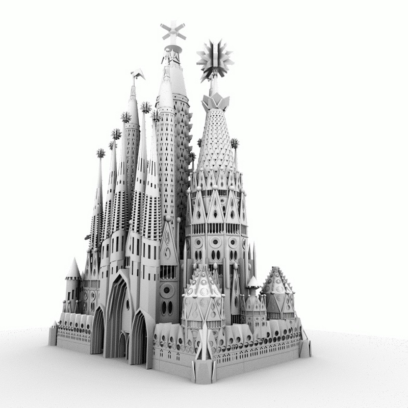 Sagrada Familia Gaudi Architecture 3d model download — 3D model download