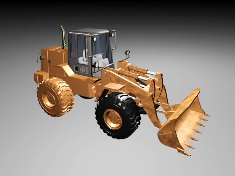 Wheeled Bulldozer 3d model download — 3D model download