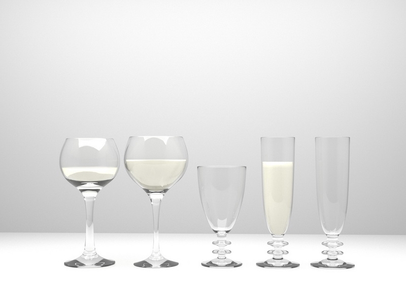 Wine Glass Collection 3d model download — 3D model download
