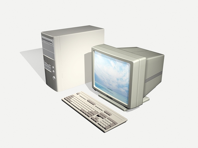 Old Desktop Computer 3d model download — 3D model download