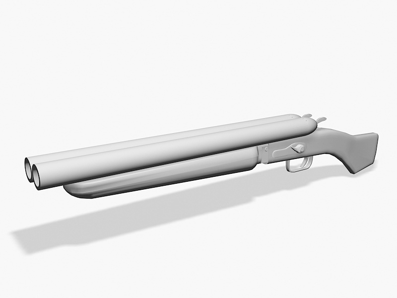 Double Barrel Shotgun 3d model download — 3D model download