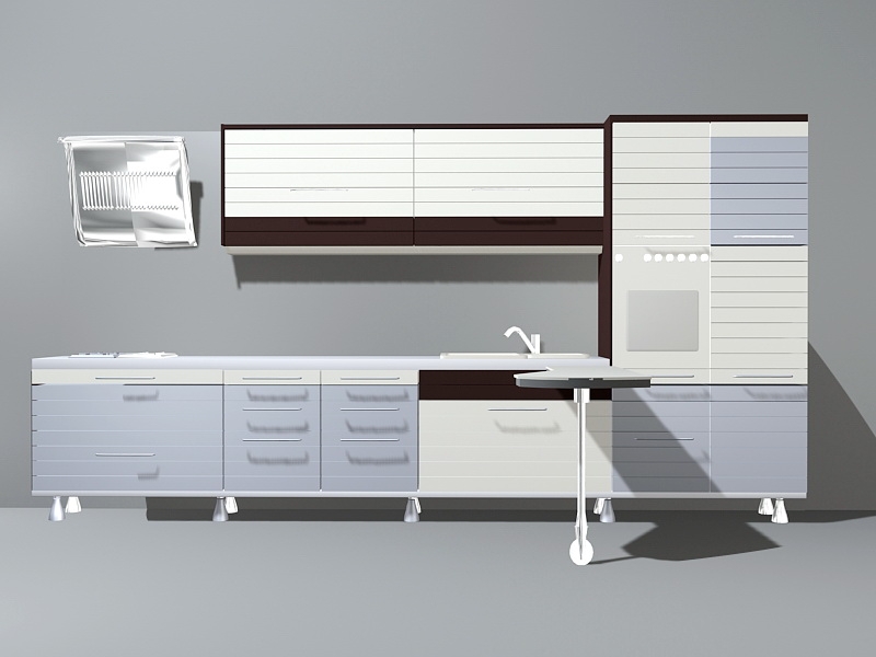 Apartment Kitchen Cabinets 3d model download — 3D model download