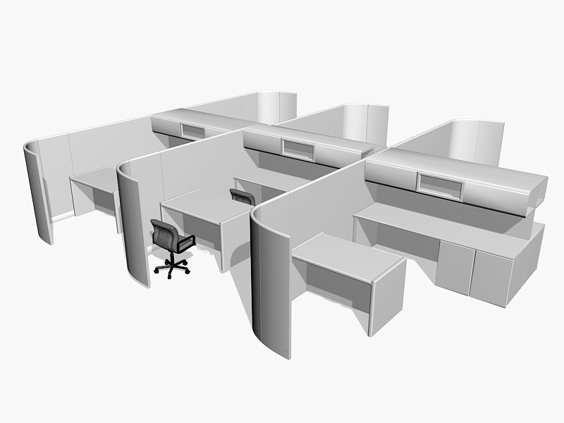 Office Workspace Furniture 3d model download — 3D model download