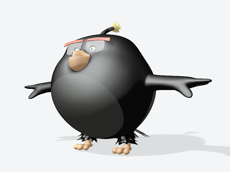 Black Bomb Angry Bird 3d model download — 3D model download