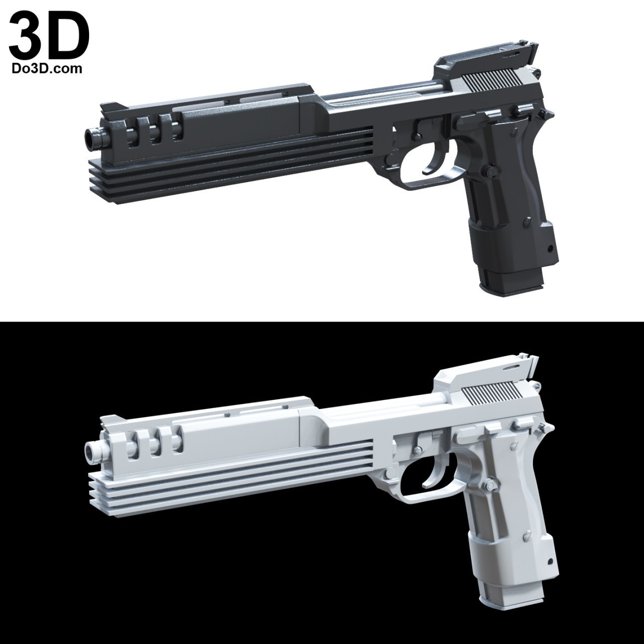 Robocop Auto 9 Beretta 93R Pistol — 3D model download