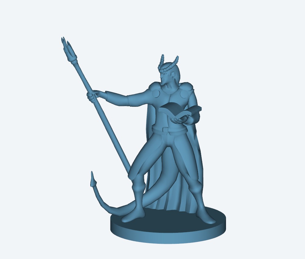 Tiefling Wizard with staff — 3D model download