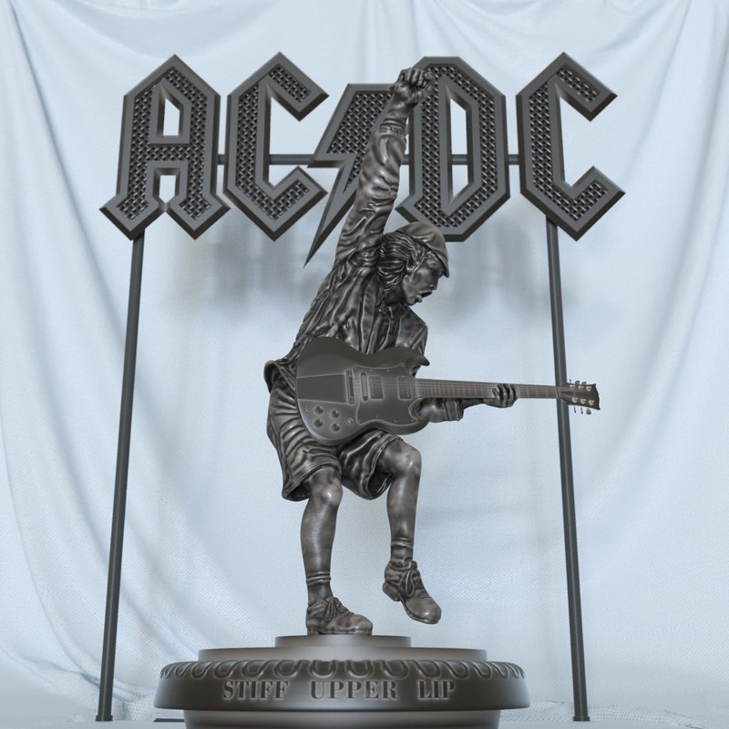 AC DC Siff Upper Lip Statue — 3D model download