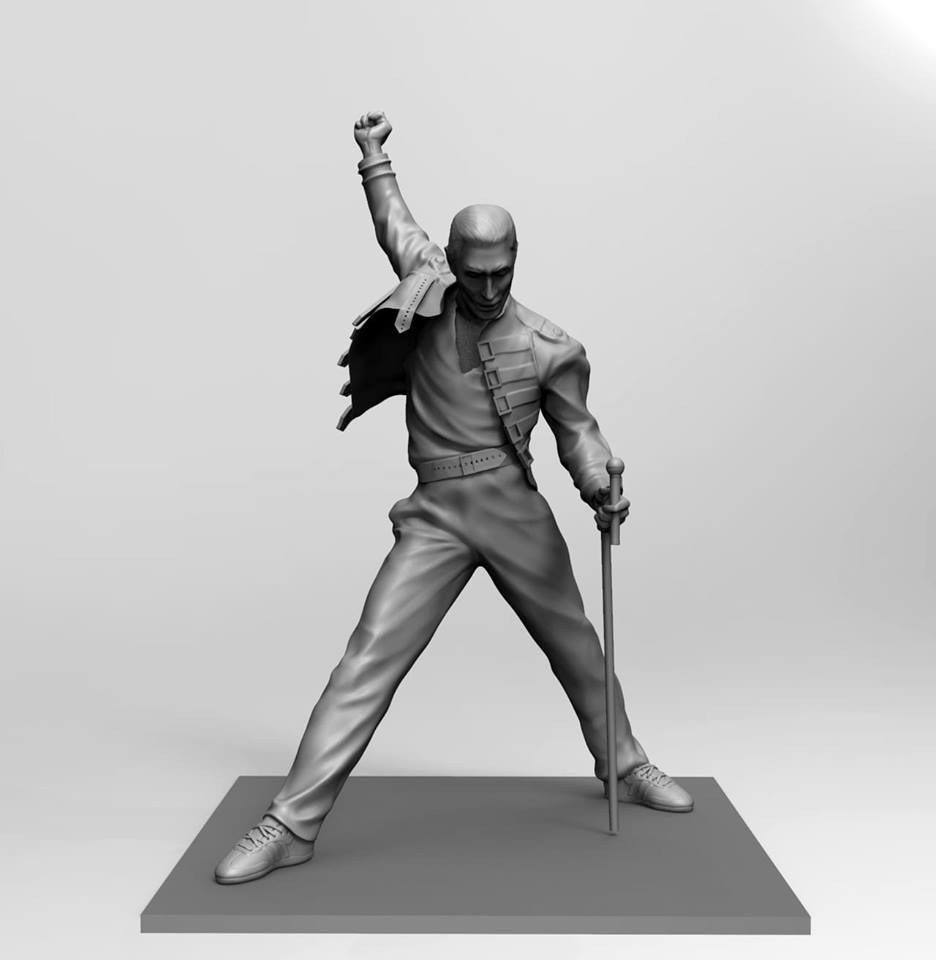 Freddie Mercury Statue in Montreux fixed — 3D model download