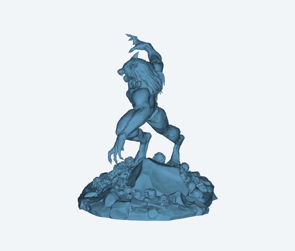 wolfman with logo — 3D model download