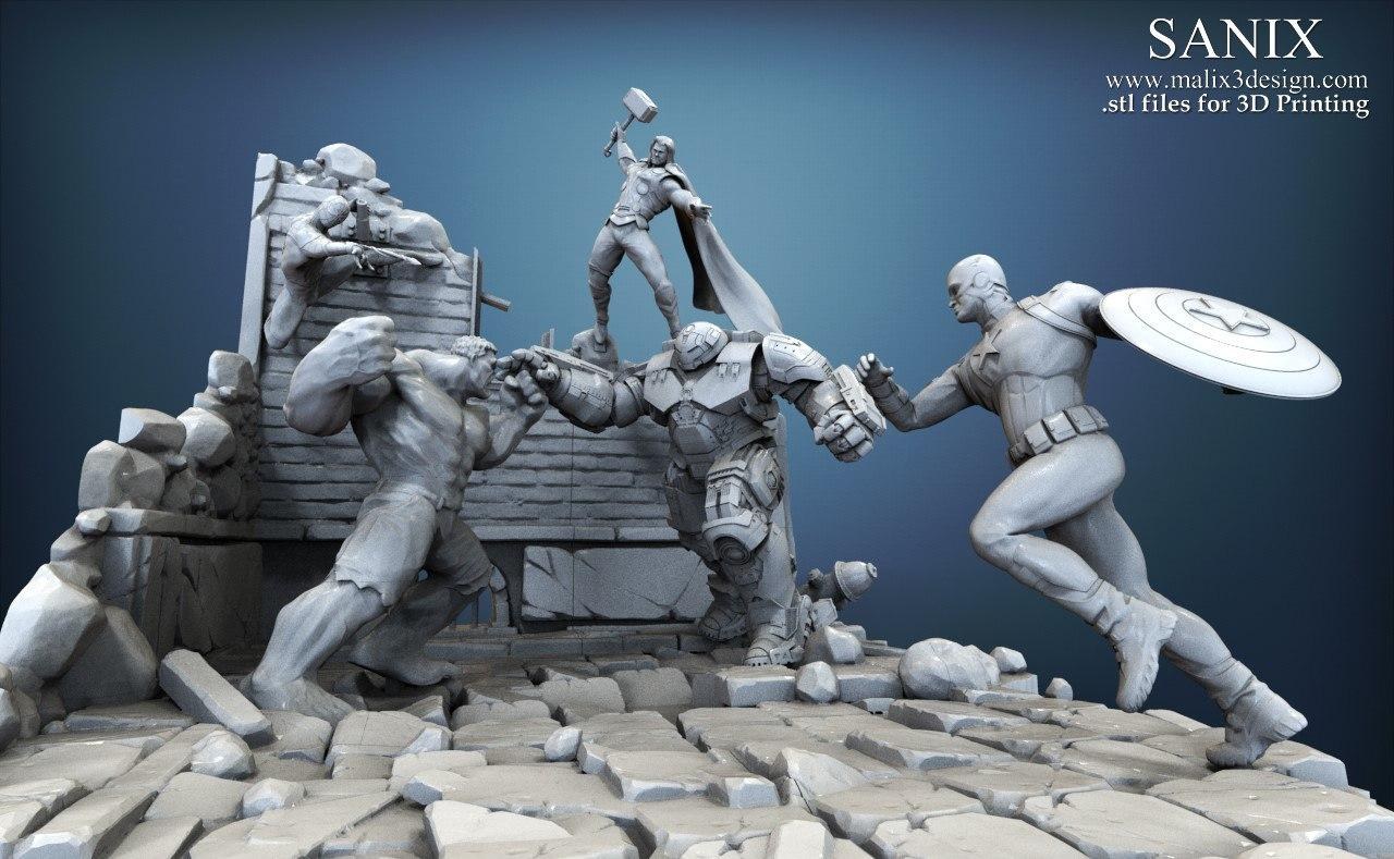 Avengers Diorama Full — 3D model download