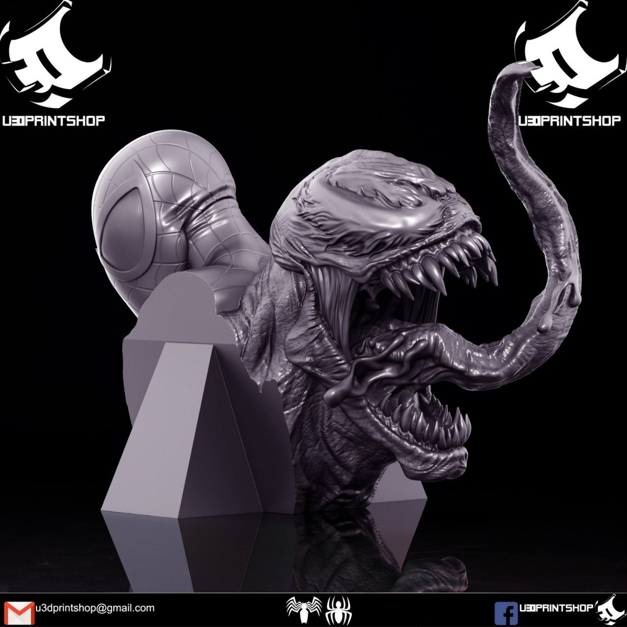 Spider-Man vs Venom Bust — 3D model download