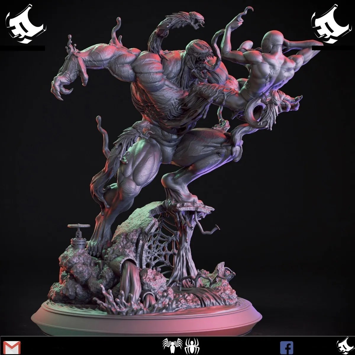 Spiderman Vs Venom — 3D model download
