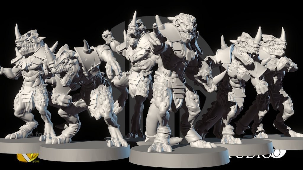 Lizard Man Saurian Set — 3D model download