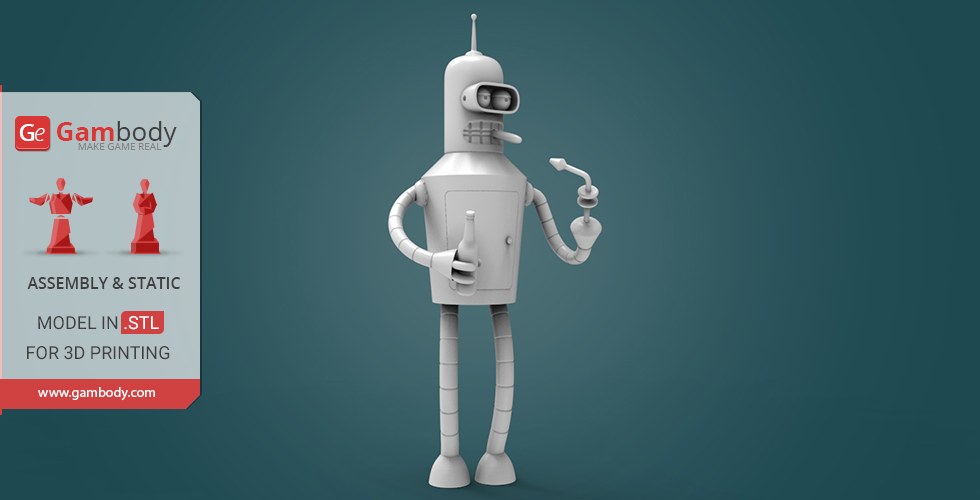 Bender from Futurama 3D Printing Miniature — 3D model download