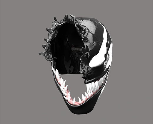 Venom Mask Damaged — 3D model download