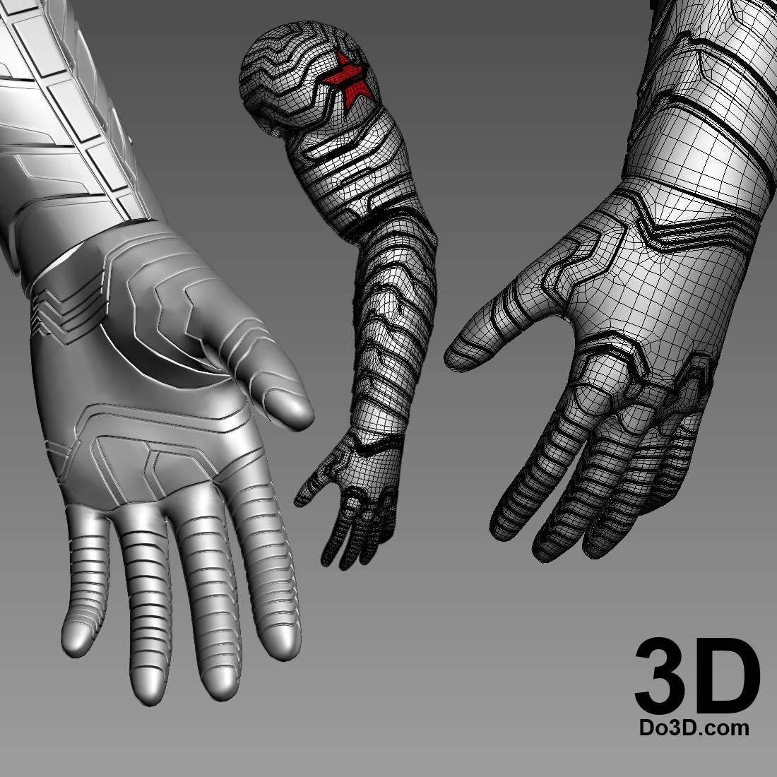 Winter Soldier Bucky Arm, Glove and Fingers Civil War — 3D model download