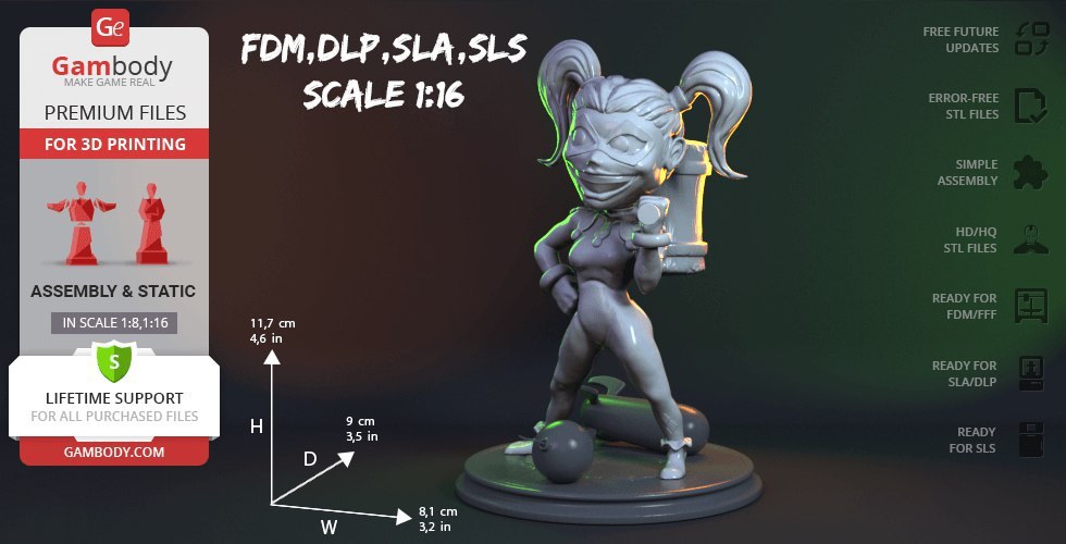 Chibi Harley Quinn — 3D model download