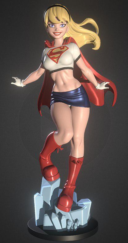 Supergirl Cartoon — 3D model download