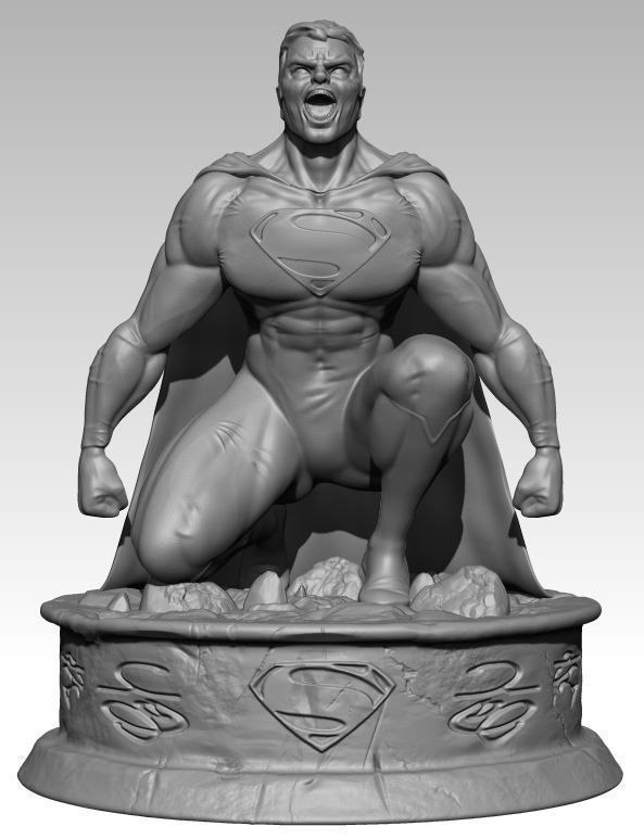Superman Kneeling Cgtrader — 3D model download