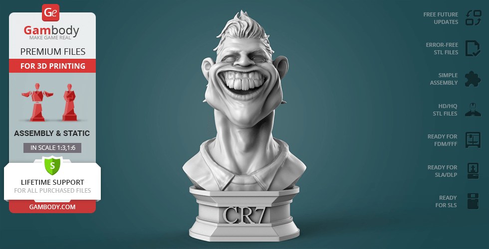 Cristiano Ronaldo Busto — 3D model download