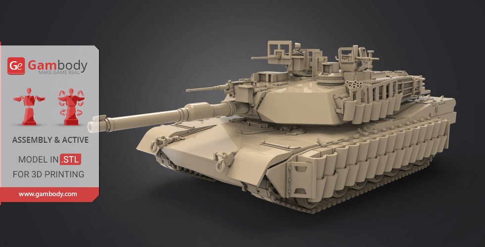 Tank M1A2 Abrams Tusk — 3D model download