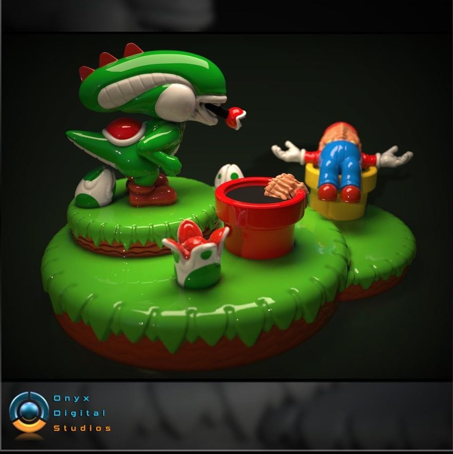 Mario - Yoshi Xeno Diorama — 3D model download