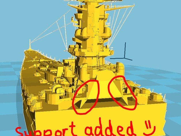 Yamato Battle ship model cut into 2 — 3D model download