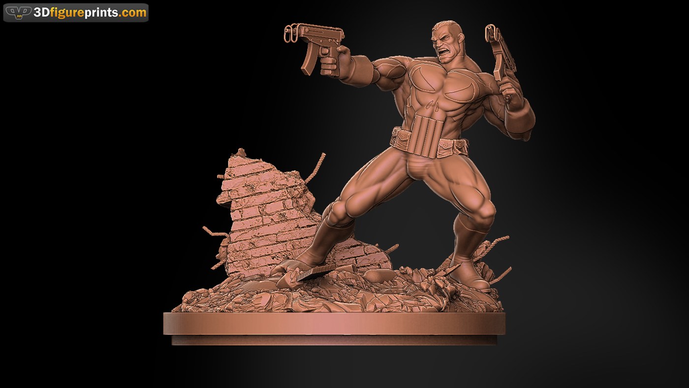 Wolverine Punisher Diorama(washed) — 3D model download