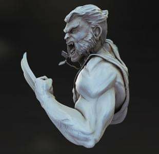 Wolverine Bust HQ — 3D model download