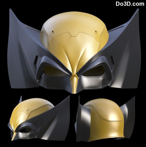 Wolverine Classic Mask Cowl Helmet — 3D model download