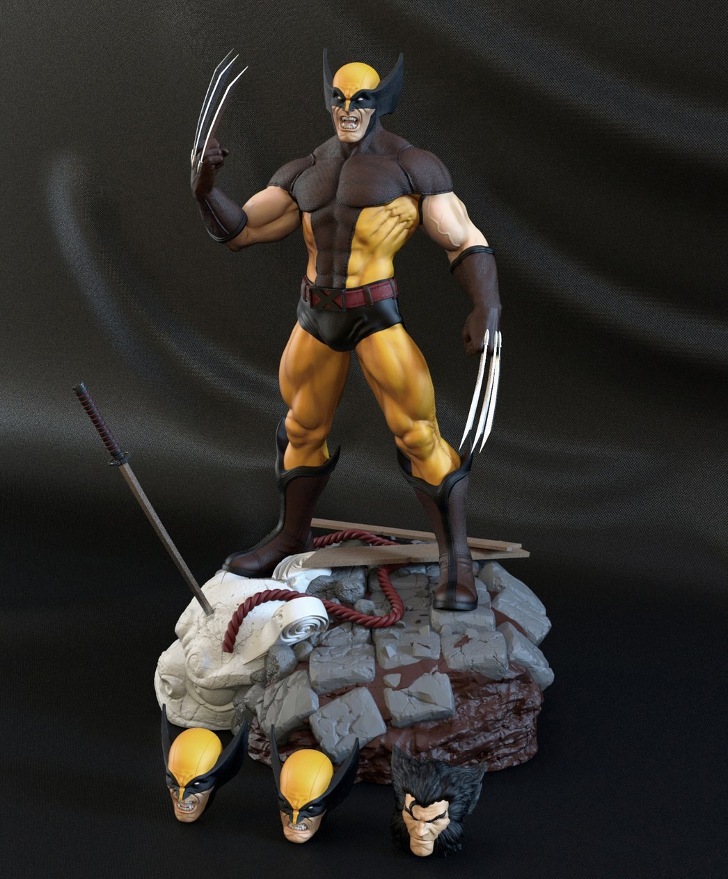 Wolverine Diorama HQ — 3D model download