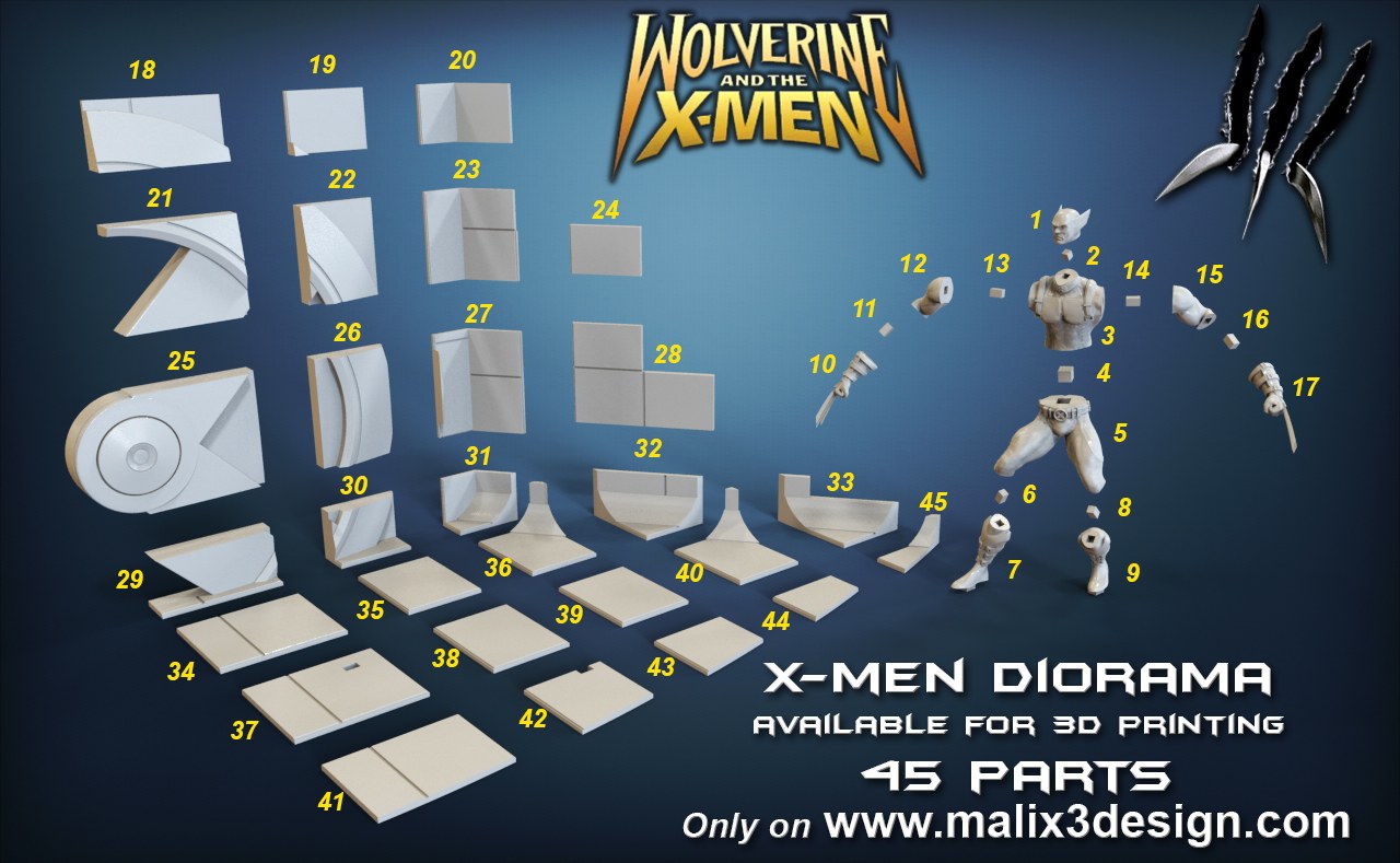 X-MEN Diorama Wolverine — 3D model download