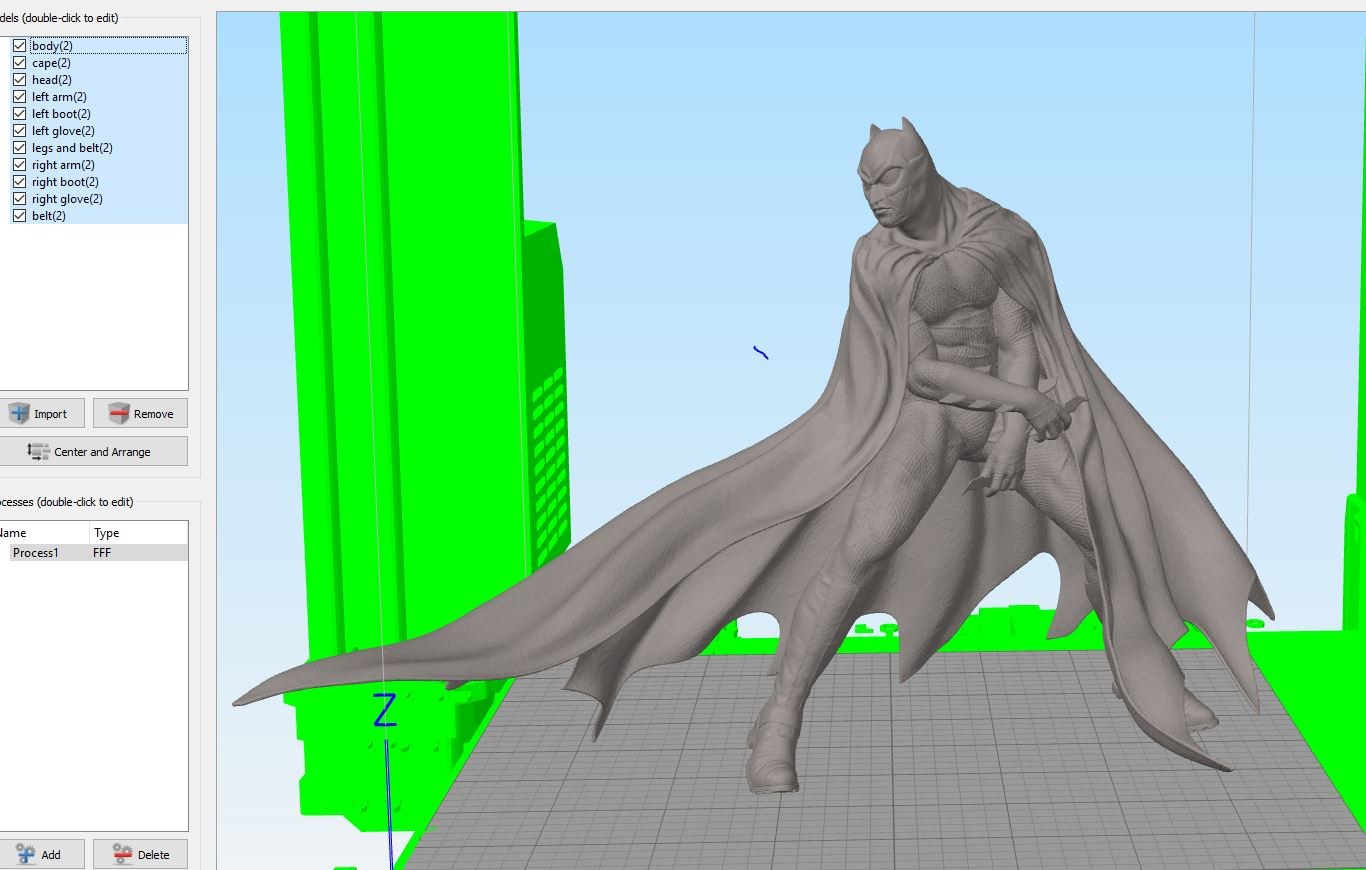 batman flowing cape batterang pose split keyed DS — 3D model download