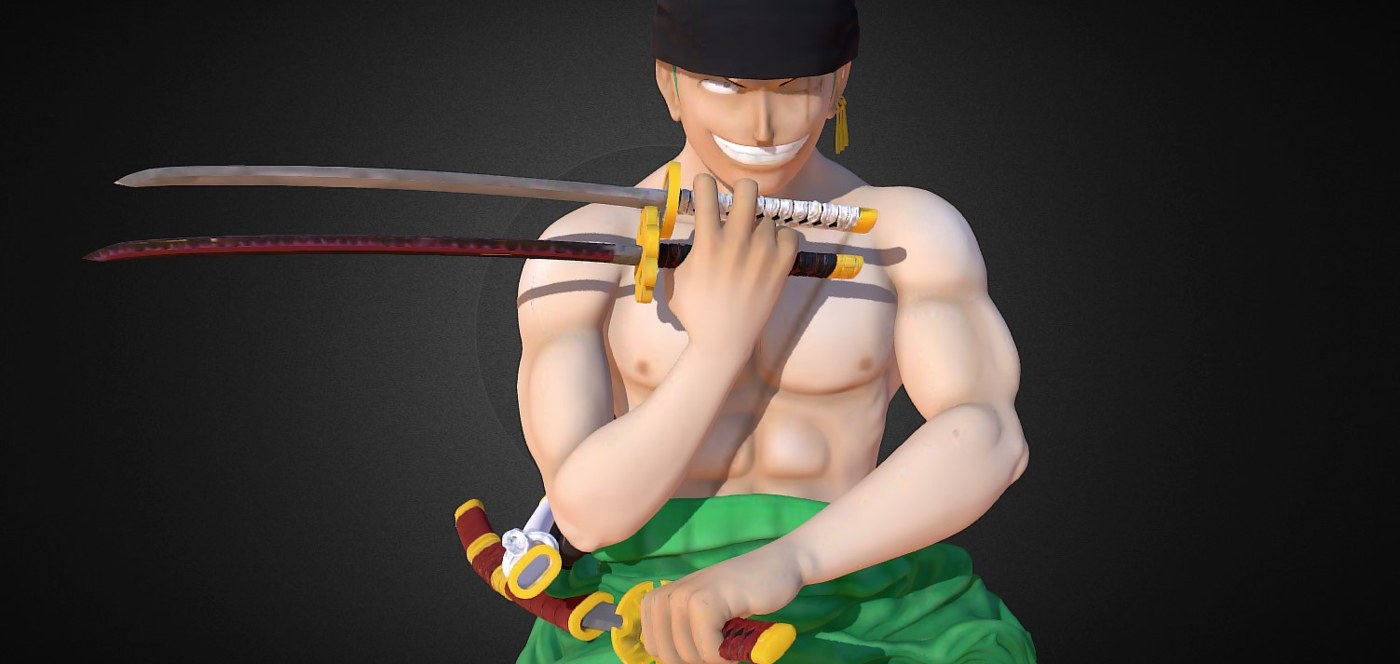 Roronoa zora bust — 3D model download