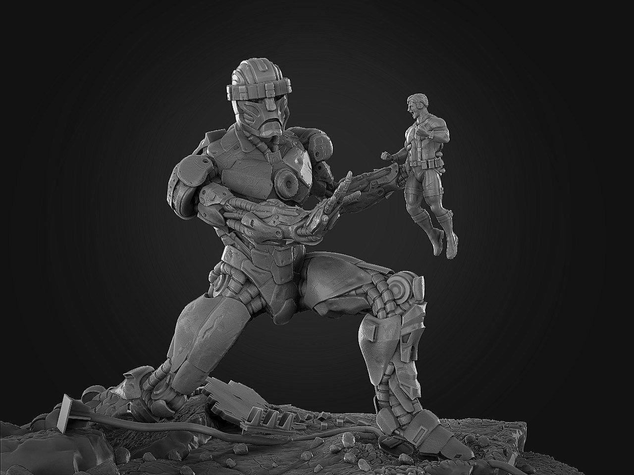 Sentinel Robot - Diorama — 3D model download