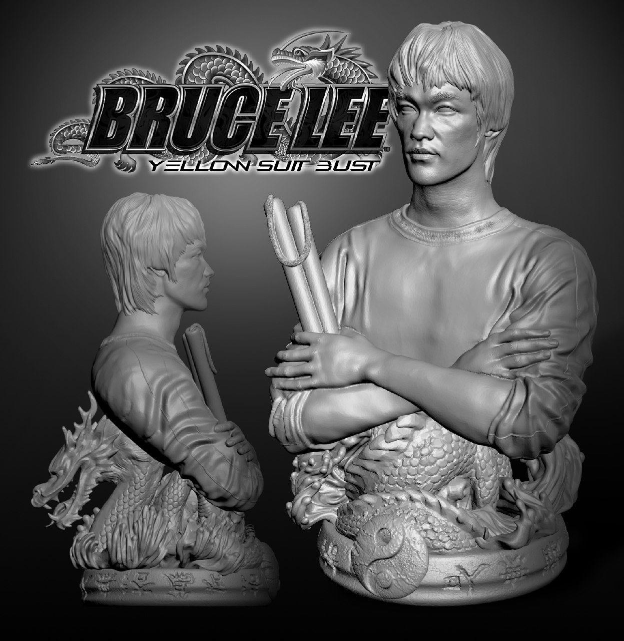 Bruce Lee Bust HQ — 3D model download