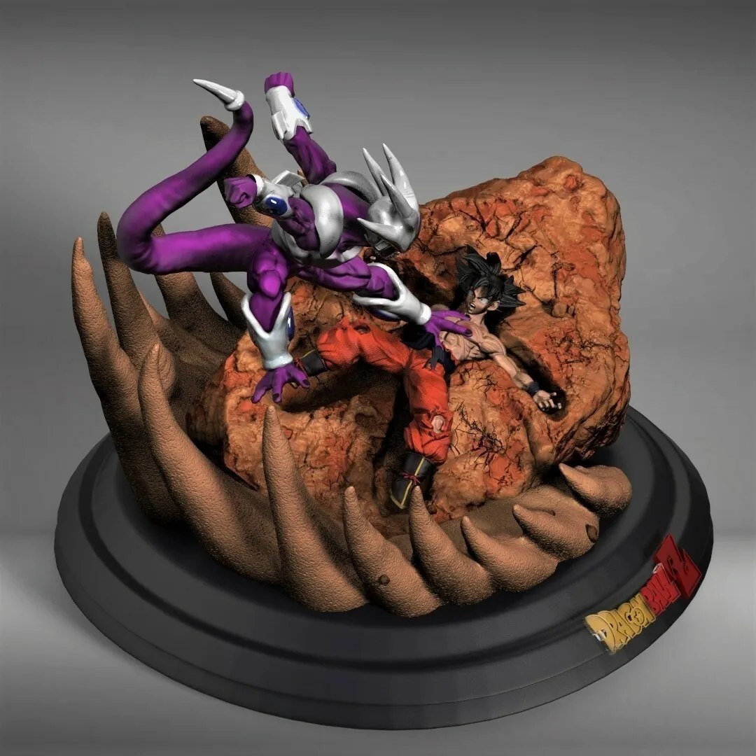 Cooler vs Goku Diorama — 3D model download