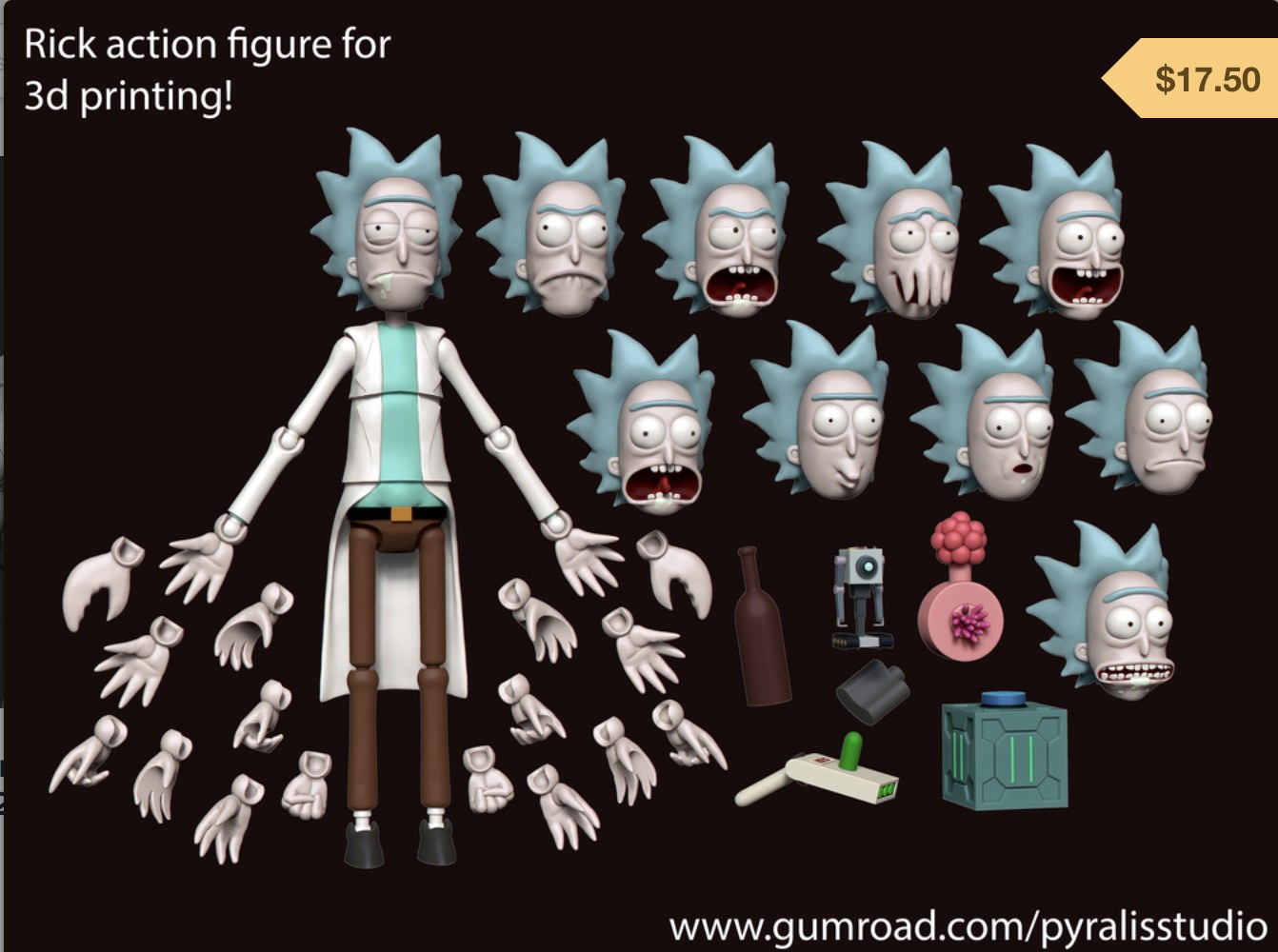 Rick Action FIgure — 3D model download