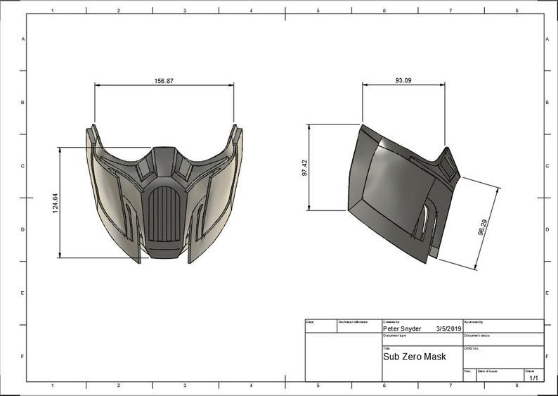 Sub Zero Mask 3D - MK 11 — 3D model download