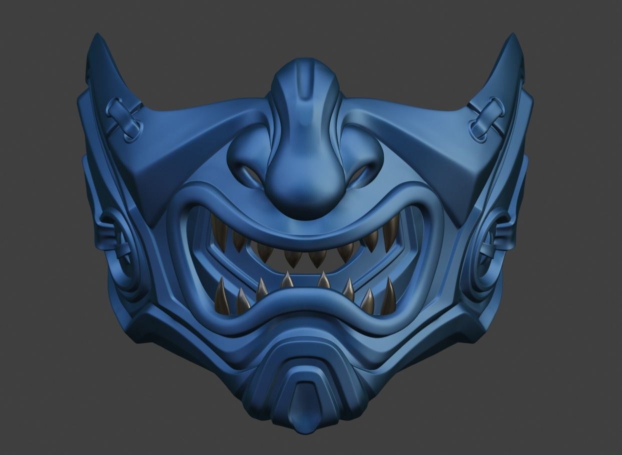 Sub Zero Samurai mask for face Mortal Kombat 11 — 3D model download