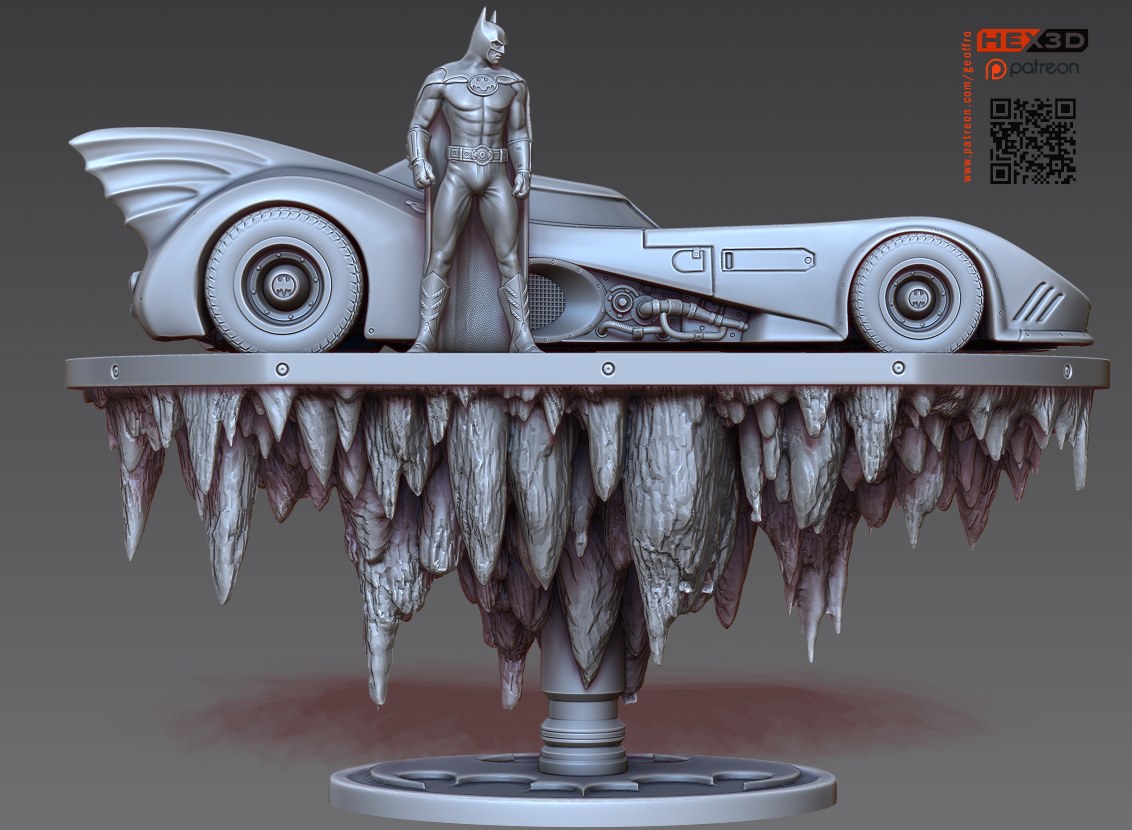 Batmobile Diorama - Hex3D — 3D model download
