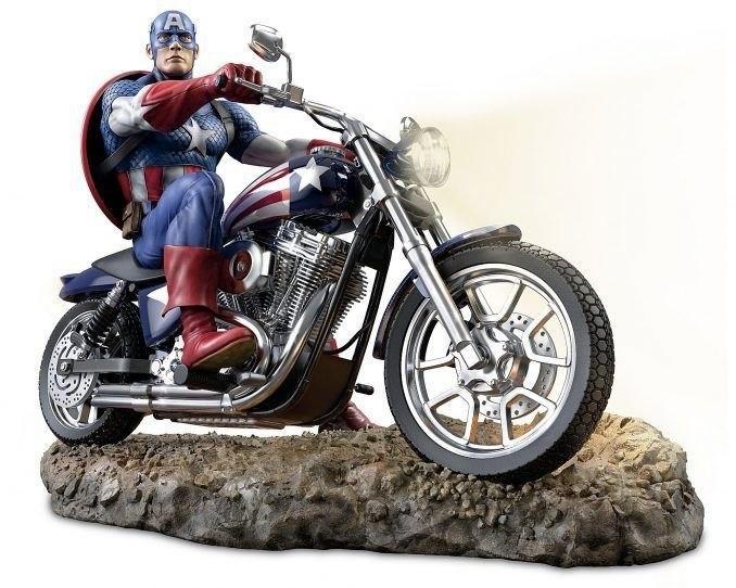 Capitan America on Motorcycle — 3D model download