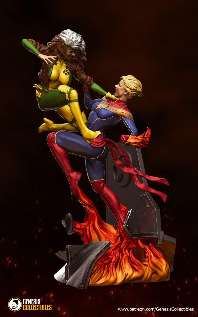 Rogue vs Captain Marvel — 3D model download
