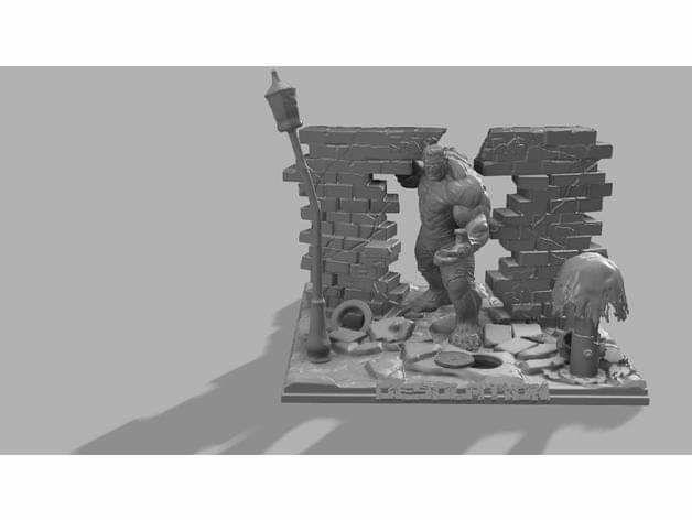 Hulk Diorama Wall — 3D model download