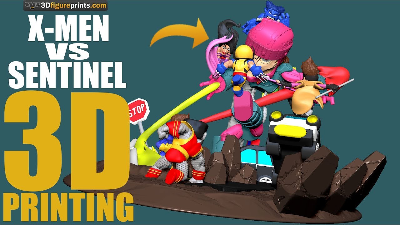 X-Men vs Sentinel - 3dfigureprints — 3D model download